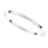 14K White 1 mm Flat Band