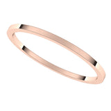 14K Rose Gold 1 mm Flat Band Size 7