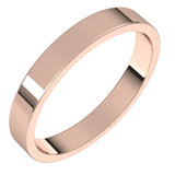 14K Rose 3 mm Flat Band Size 5.5