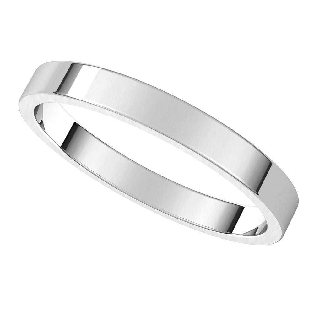 18K White 2.5 mm Flat Band