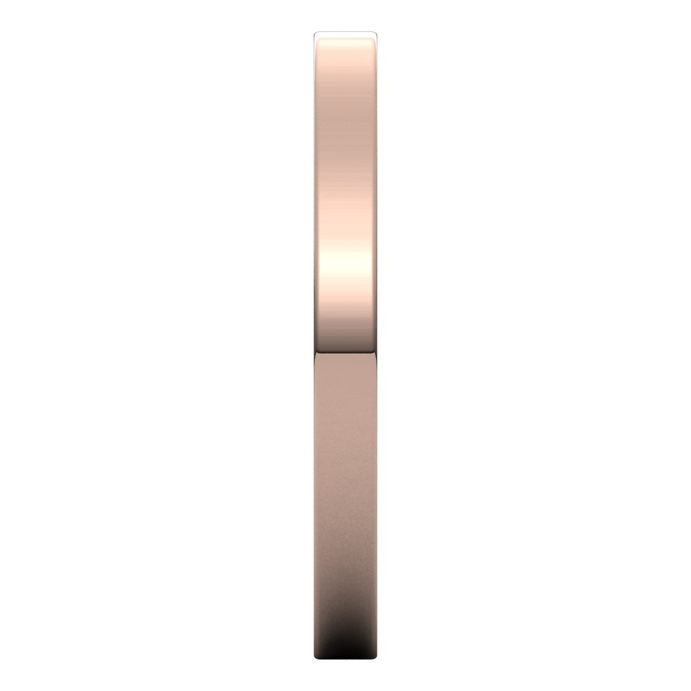 18K Rose Gold 2 mm Flat Band Size 8.5