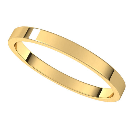 14K Yellow 2 mm Flat Band