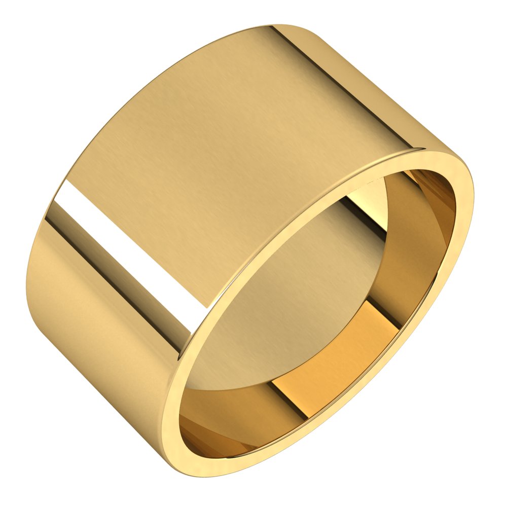 14K Yellow Gold 10 mm Flat Band Size 5.5