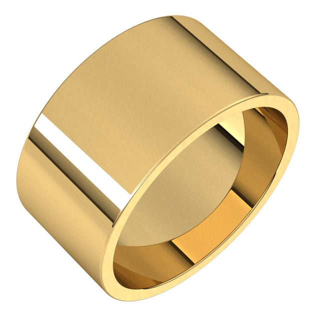 14K Yellow Gold 10 mm Flat Band Size 5.5