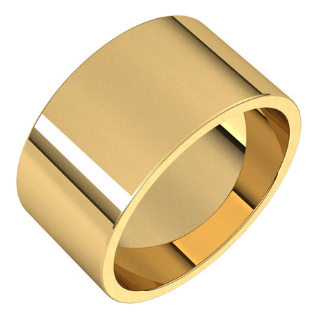 14K Yellow Gold 10 mm Flat Band Size 5.5