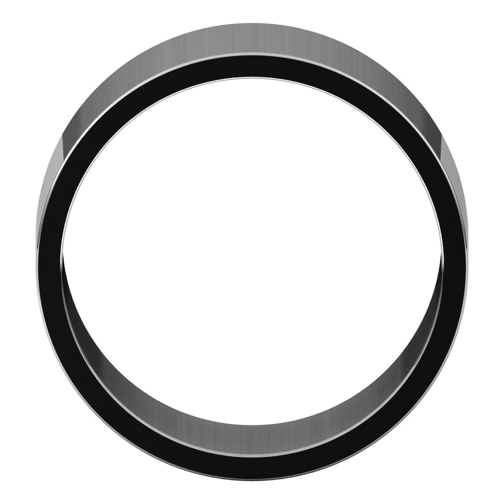 14K White 10 mm Flat Band Size 4.5