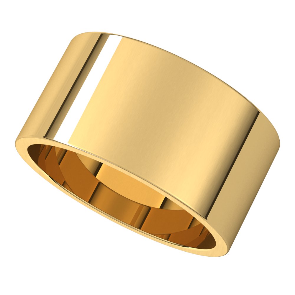 10K Yellow 10 mm Flat Band Size 7.5