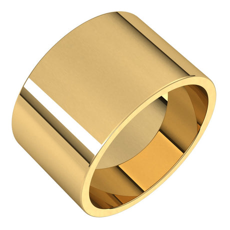 14K Yellow Gold 12 mm Flat Band Size 6.5