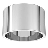 14K White Gold 12 mm Flat Band Size 9.5
