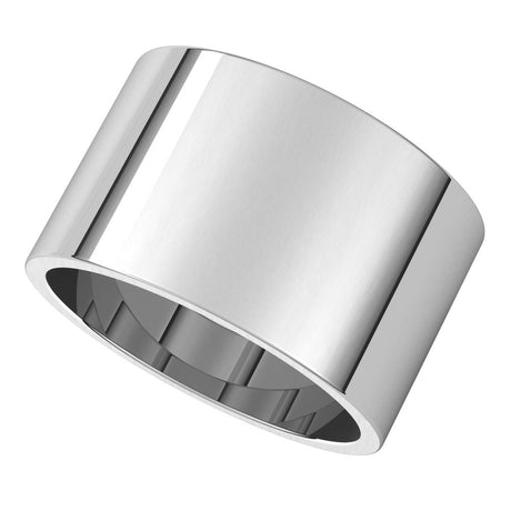 14K White Gold 12 mm Flat Band Size 9.5