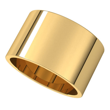 14K Yellow Gold 12 mm Flat Band Size 6.5