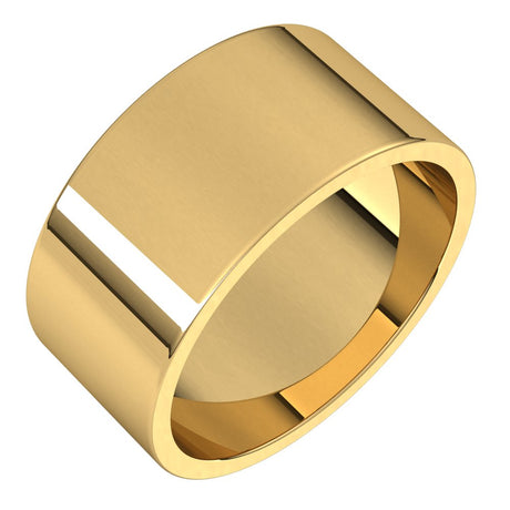 14K Yellow Gold 9 mm Flat Band Size 10