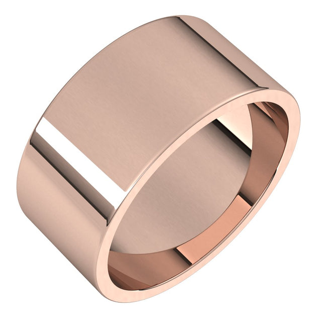 14K Rose 9 mm Flat Band Size 12