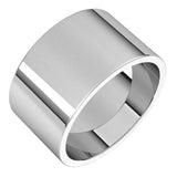 10K White 11 mm Flat Band Size 8.5