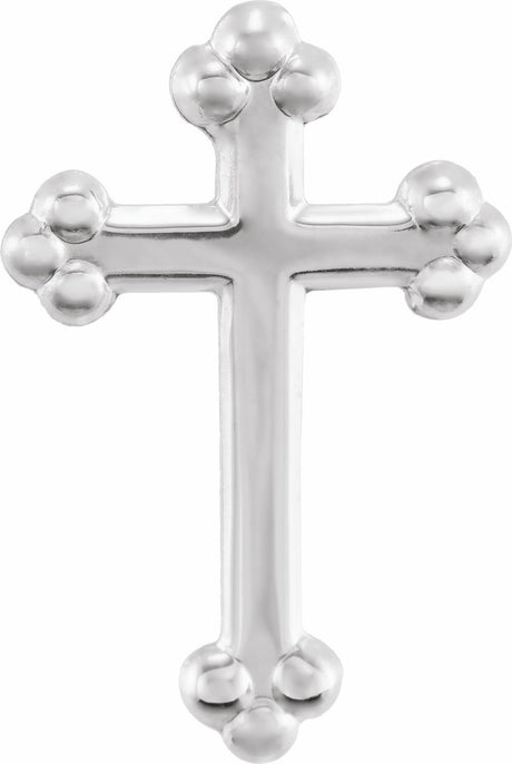 14K White Cross Lapel Pin