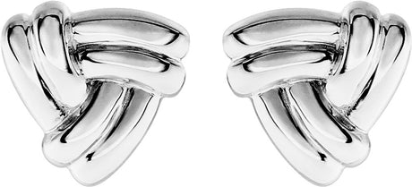 14K White Triangle Knot Earrings