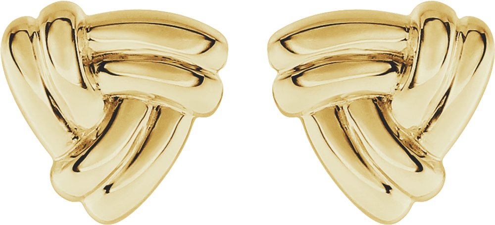 14K Yellow Triangle Knot Earrings