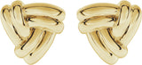 14K Yellow Triangle Knot Earrings