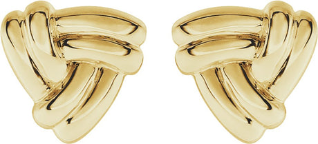 14K Yellow Triangle Knot Earrings