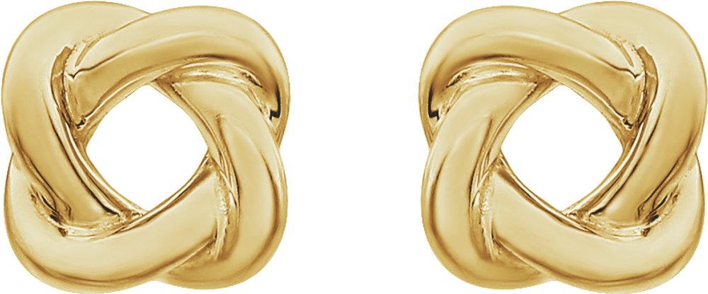 14K Yellow 7x7 mm Knot Earrings