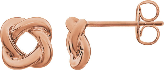 14K Rose 7x7 mm Knot Earrings