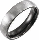 Black PVD Titanium 6 mm Comfort-Fit Half Round Band Size 7