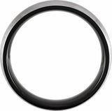Black PVD Titanium 6 mm Comfort-Fit Half Round Band Size 7