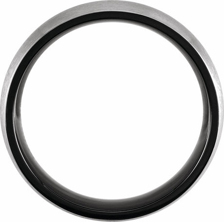 Black PVD Titanium 6 mm Comfort-Fit Half Round Band Size 7