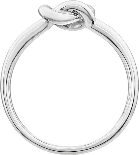 14K White Knot Ring