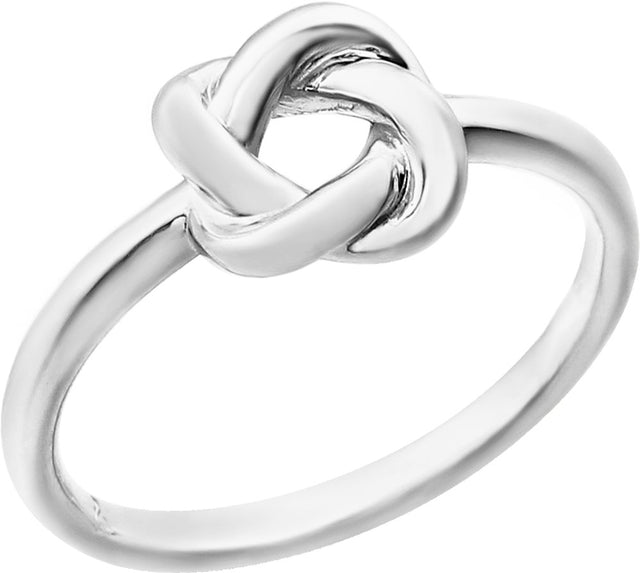 14K White Knot Ring