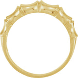 14K Yellow 5 mm Bamboo Design Tapered Band
