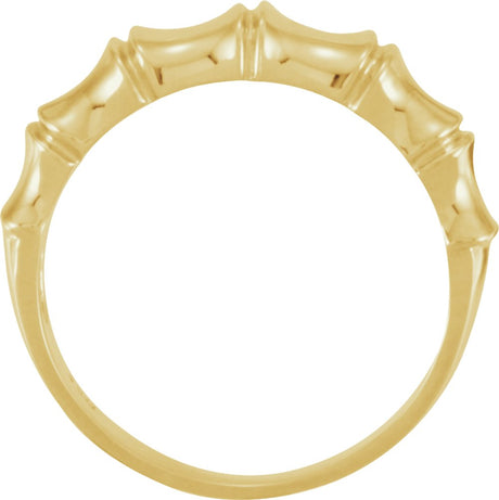 14K Yellow 5 mm Bamboo Design Tapered Band