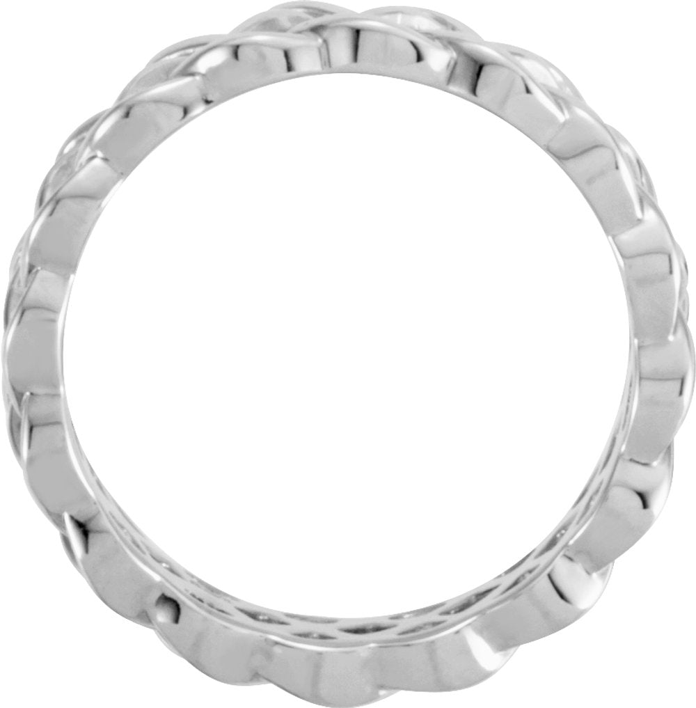Sterling Silver 8 mm Celtic-Inspired Band Size 10