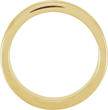 14K Yellow Gold 7.5 mm Fleur-de-lis Band Size 7