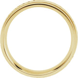 14K Yellow Gold 6 mm Milgrain Design-Engraved Comfort-Fit Half Round Band Size 10.5