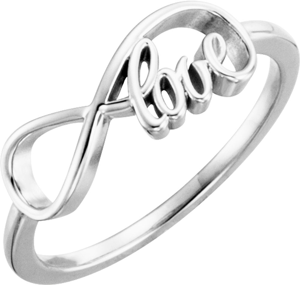 14K White Love Infinity-Inspired Ring