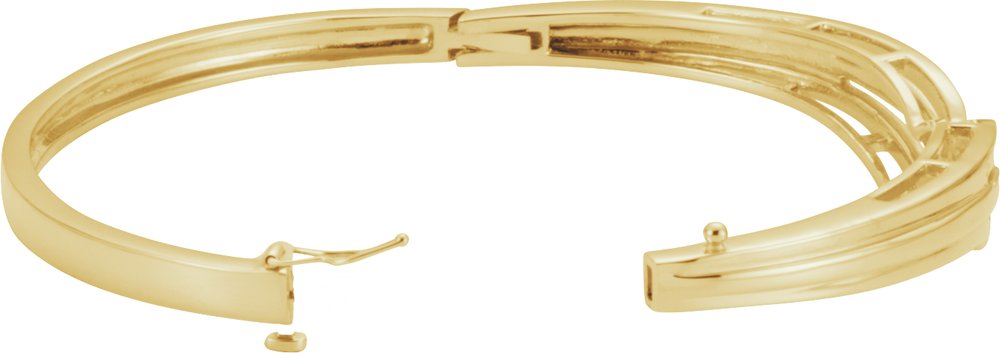 14K Yellow Hinged Bangle 6 1/2" Bracelet