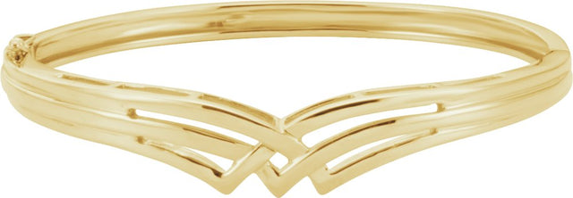 14K Yellow Hinged Bangle 6 1/2" Bracelet