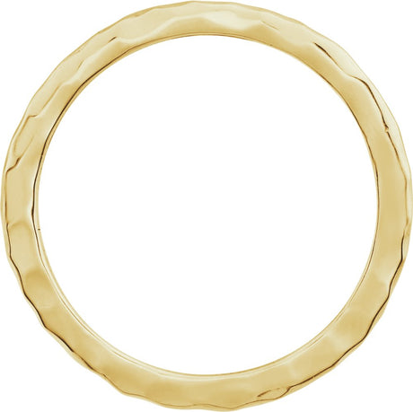 14K Yellow Gold 1.6 mm Hammered Stackable Ring Size 6