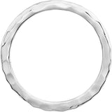 14K White Gold 1.6 mm Hammered Stackable Ring Size 7