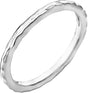 14K White 1.6 mm Hammered Stackable Ring Size 7