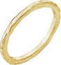 14K Yellow Gold 1.6 mm Hammered Stackable Ring Size 6