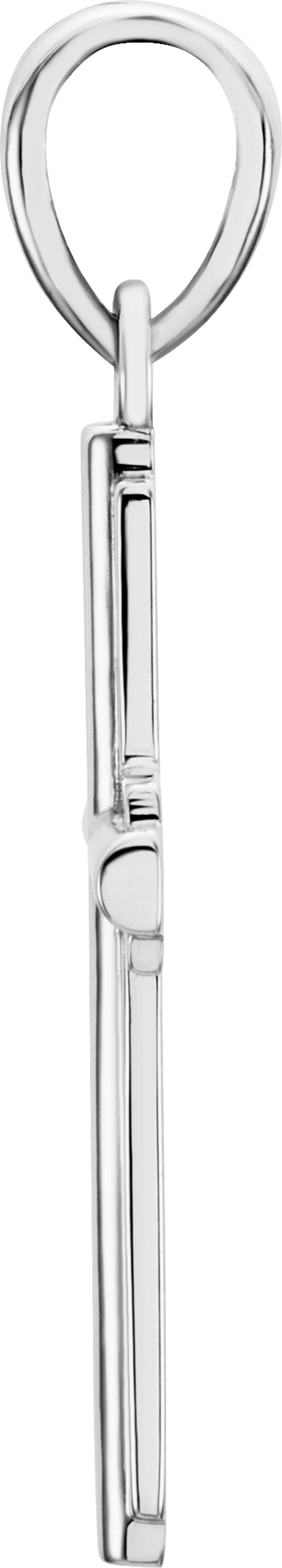 14K White Gold Cross Pendant