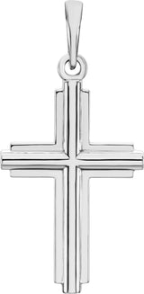 14K White Cross Pendant