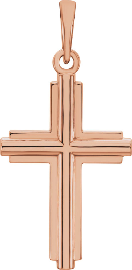 14K Rose Gold Cross Pendant