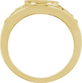 14K Yellow 12.8x9 mm Oval Signet Ring