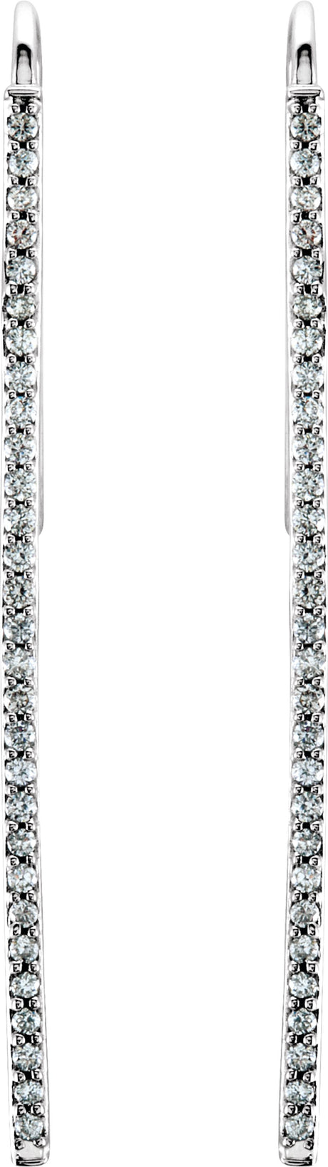 14K White Gold 1/4 CTW Natural Diamond Vertical Bar Earrings