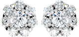 14K White 5/8 CTW Natural Diamond Cluster Earrings