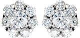14K White 5/8 CTW Natural Diamond Cluster Earrings