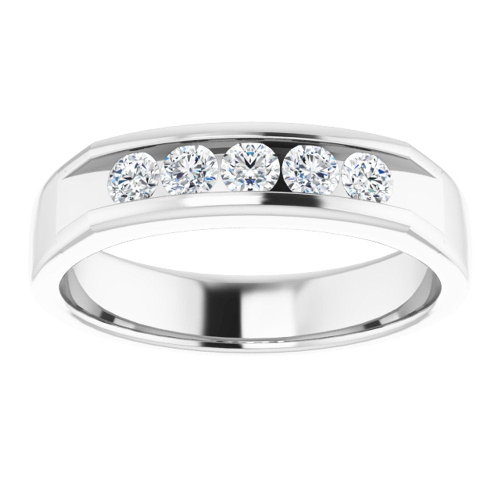 14K White 1/2 CTW Natural Diamond Band